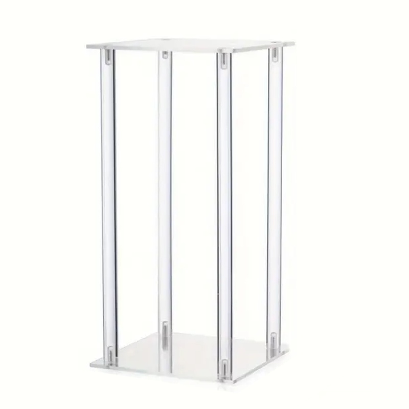 TEMU Acrylic Square Vase Stand, Transparent Vase Rack, Fresh Flower Display Stand, Table Decoration Rack, Suitable For Weddings, Parties, Birthdays,
