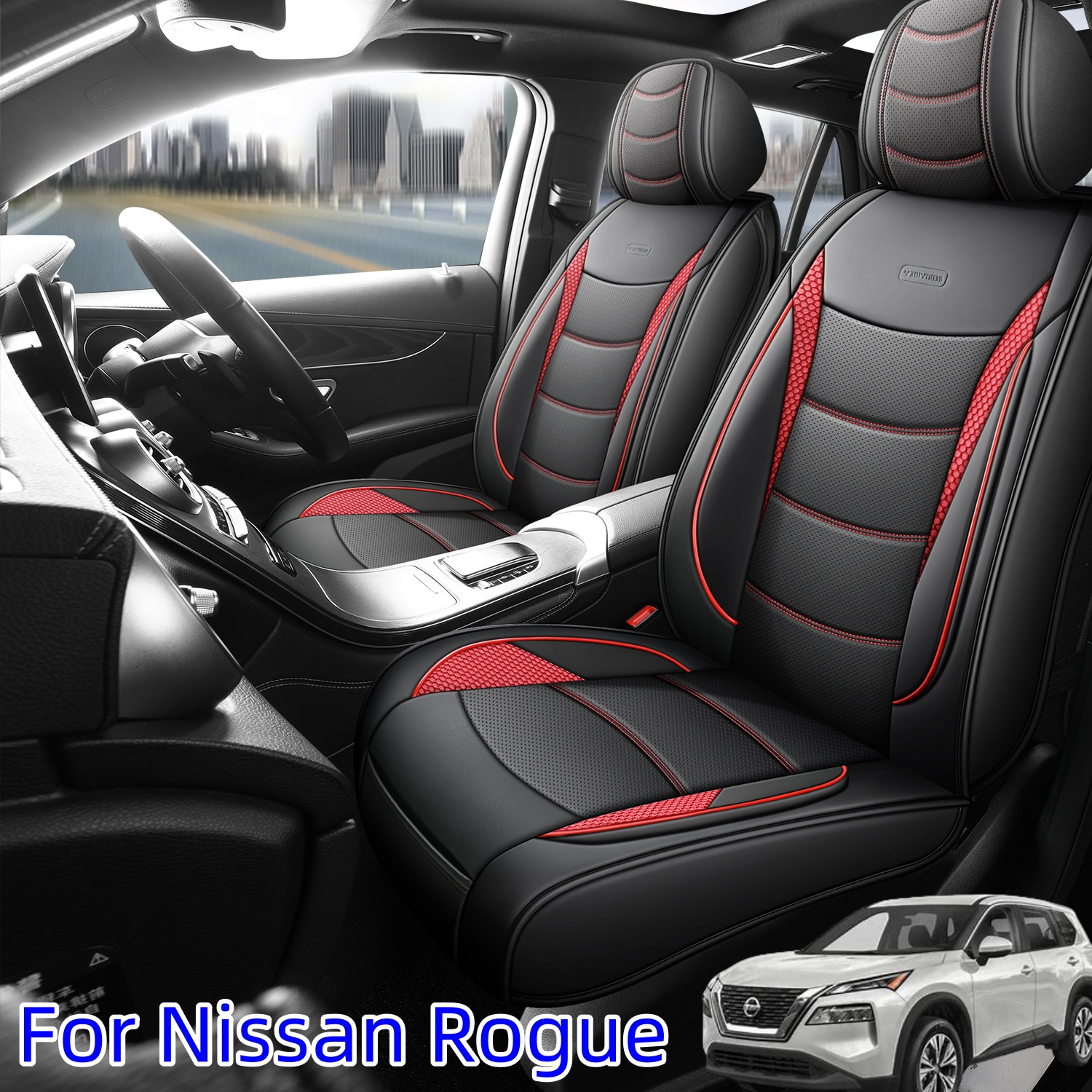 Housse de Siège Voiture Universelle - Ensemble de Housses Siège Auto Universel - Housse de Sieges Auto Universel pour Conducteur et Passager - Accessoires Tuning Interieur - Gris