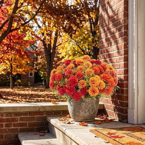 24pcs flowers 4pcs set outdoor realistic autumn flowers uv resistant chrysanthemum daisy marigolden retro style outdoor decorative flowers autumn decoration autumn flowers holiday decoration 4pcs orange burnt orange