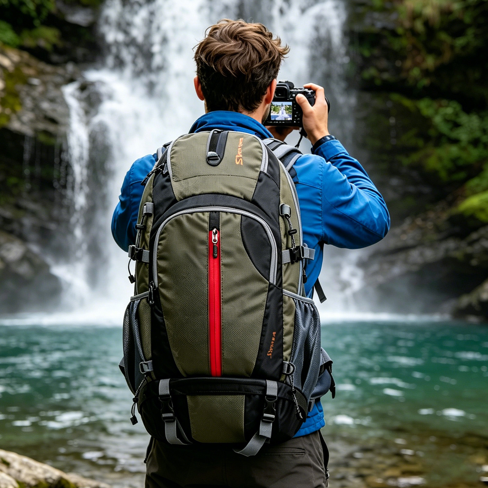Image of Outdoor Hiking Backpack In Multiple Colors Spacious Storage Dual Side Mesh Pockets Widened Breathable Shoulder Straps Trekking Pole Fixing Webbing For Outdoor Hiking And Travel Activities