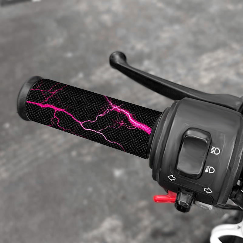 2 bucăți Autocolante pentru Mânere de Motocicletă Lightning, Decalcomanii din Vinil Impermeabile și Antiderapante, Potrivite pentru Biciclete și Scutere Modificate, Potrivire Universală