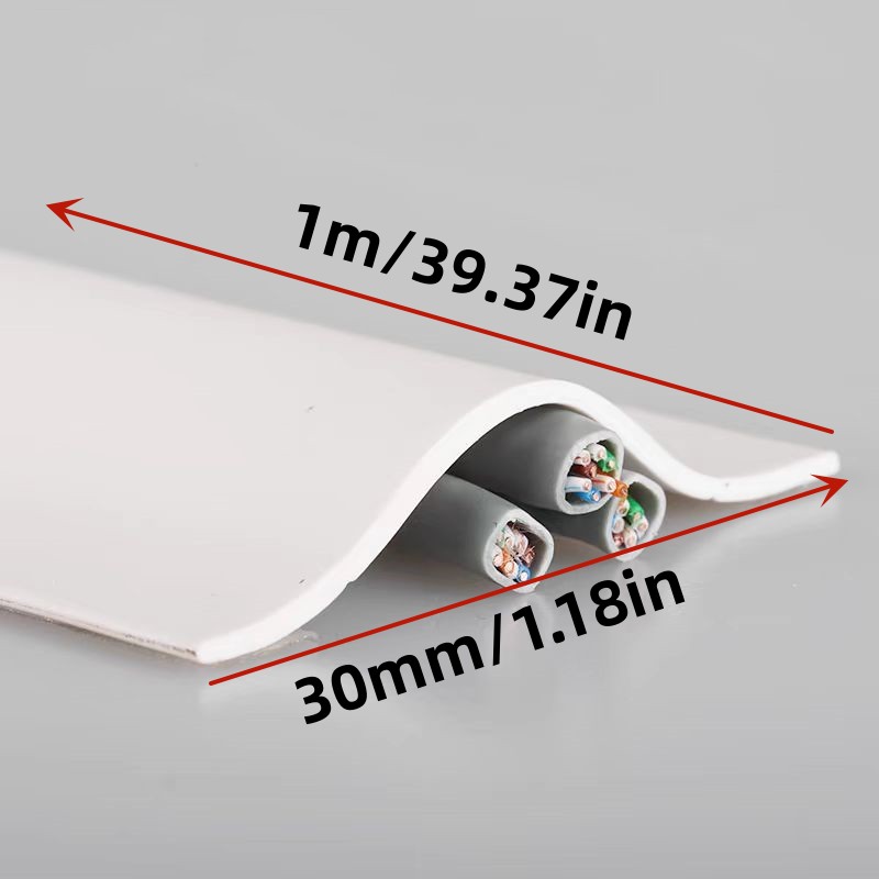 TEMU 1 Rouleau de de Câble Invisible TPE Anti-Pas, de Câblage Décorative Auto-Adhésive Exposée , Couverture Souple