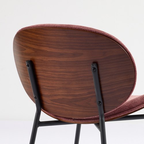 Mid-Century Modern Shell Chair - Single Side Accent Lounge Chair with Wide Walnut Wood Finish Shell & PU, Curved Wide Suitable for /Outdoor Use - Easy-Clean Cover, Assembly Required (for,, Bedroom)