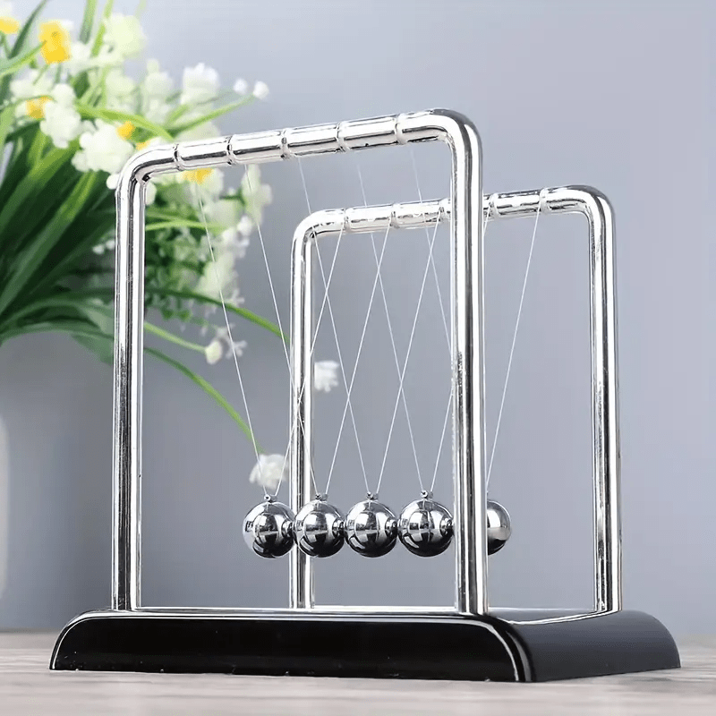 

1pc Cradle Balance Metal Balls, Portable Science Physics Desk Toy, Beginner , Pp Material, Black