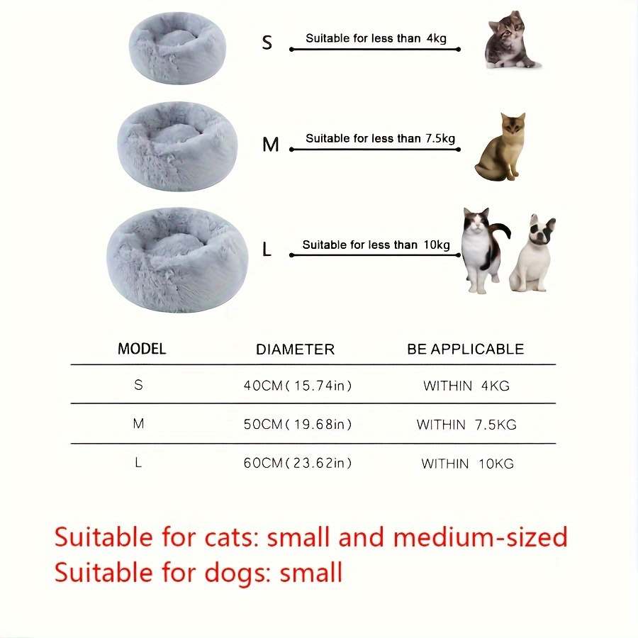 a cozy striped plush pet bed for cats and small dogs a warm deep sleep round nest with filling gray color Product details 0