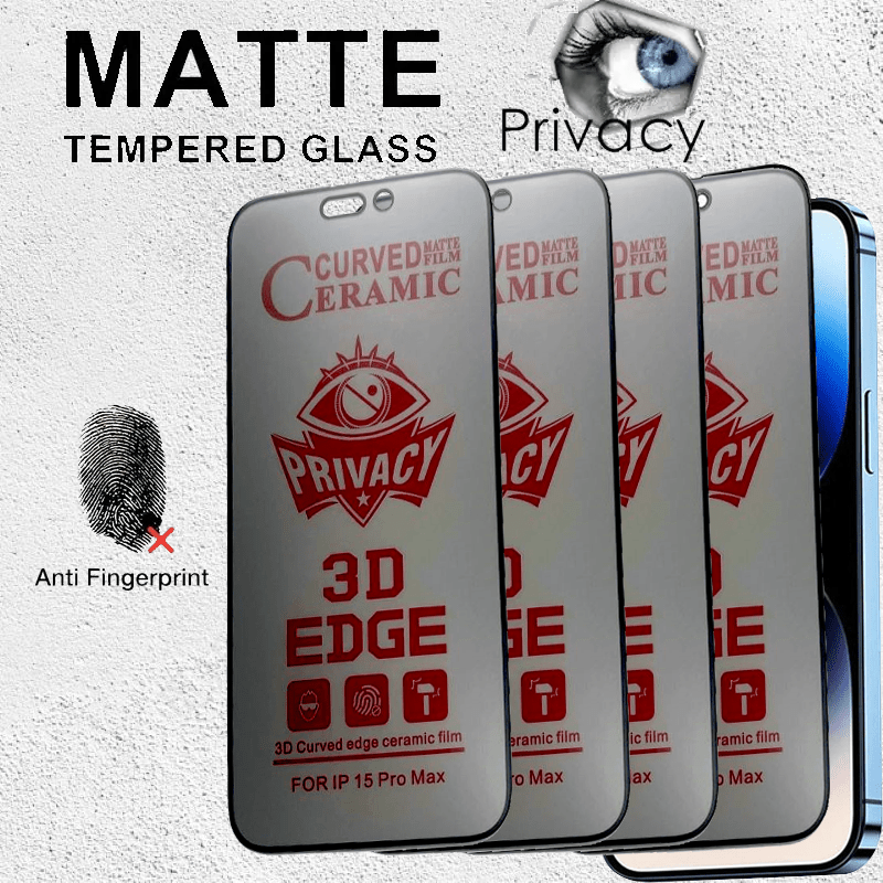 

4pcs Matte Privacy Tempered Glass Screen Protector For Pro Max / 16 Pro / / 16 / 15 / 14 / 13 / 12 / 11, Full Hd, Anti-scratch, Resistant, Matte