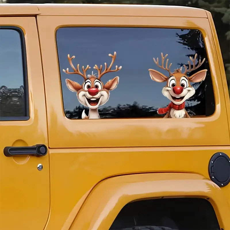 TEMU 1 Set de 2 autocollants - Autocollants auto-adhésifs pour voiture et ordinateur portable, de dessins animés décoratifs - Donnez à un charme !