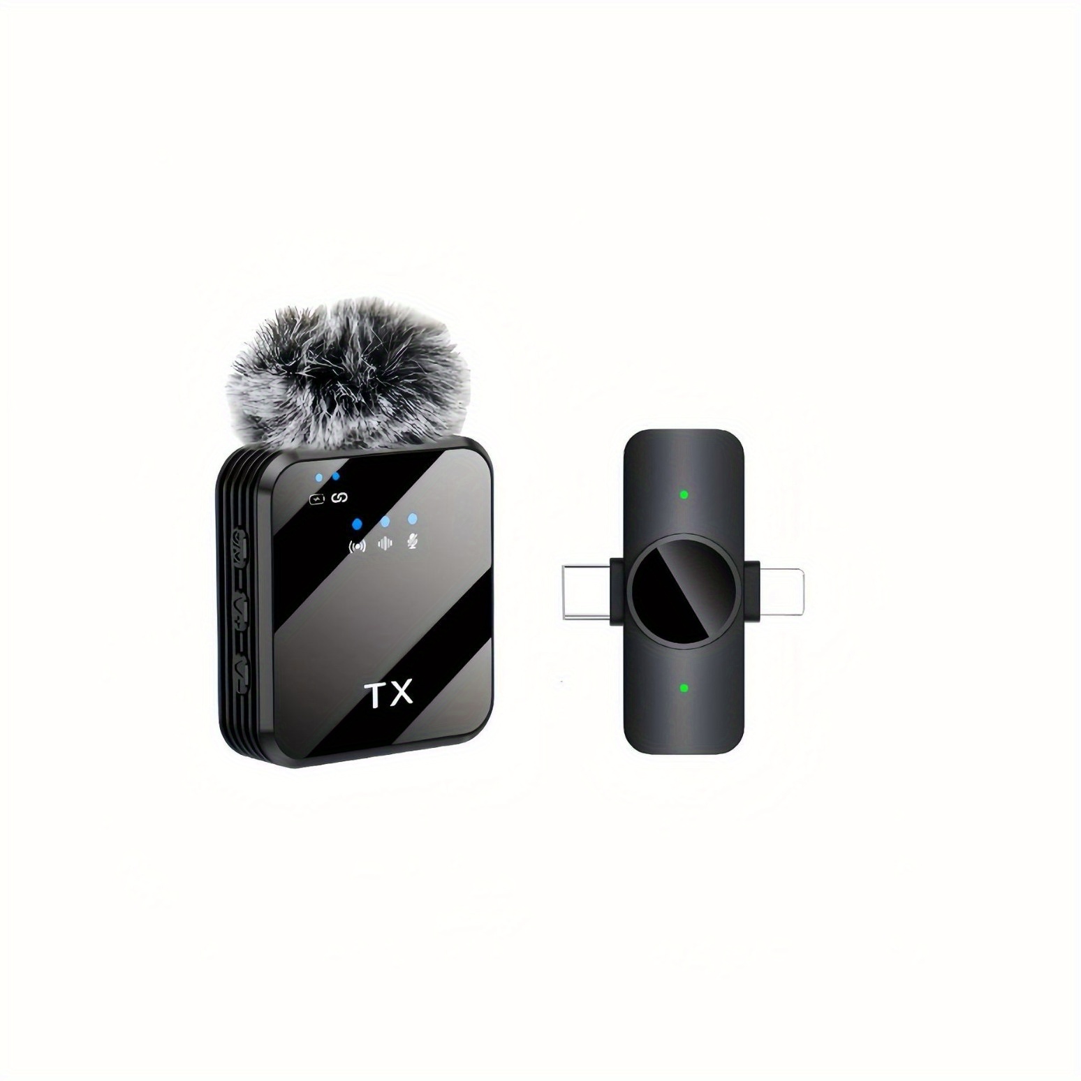 1 Drag Drag Two. Wireless Lavalier Microphone, Intelligent Noise Reduction, Omnidirectional Capacitor, With Windproof Ball, Suitable For Iphone, Phones/computers/laptops, Rechargeable Lithium Battery