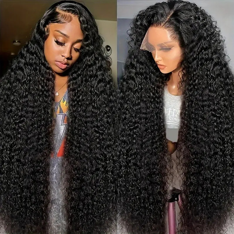 Front Lace Wig, Full Head Cover Women'S African Small Curly Wig, High-Temperature Chemical Fiber Long Curly Wig