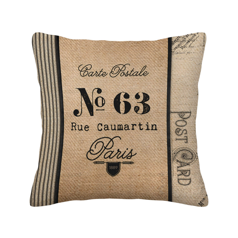 E-shop 1 Stück Kissenbezug im Post-Thema, im Vintage-Stil, Größe 45x45 cm - Doppelseitig bedruckt auf Polyester, ideal für Heimdekoration, gut für