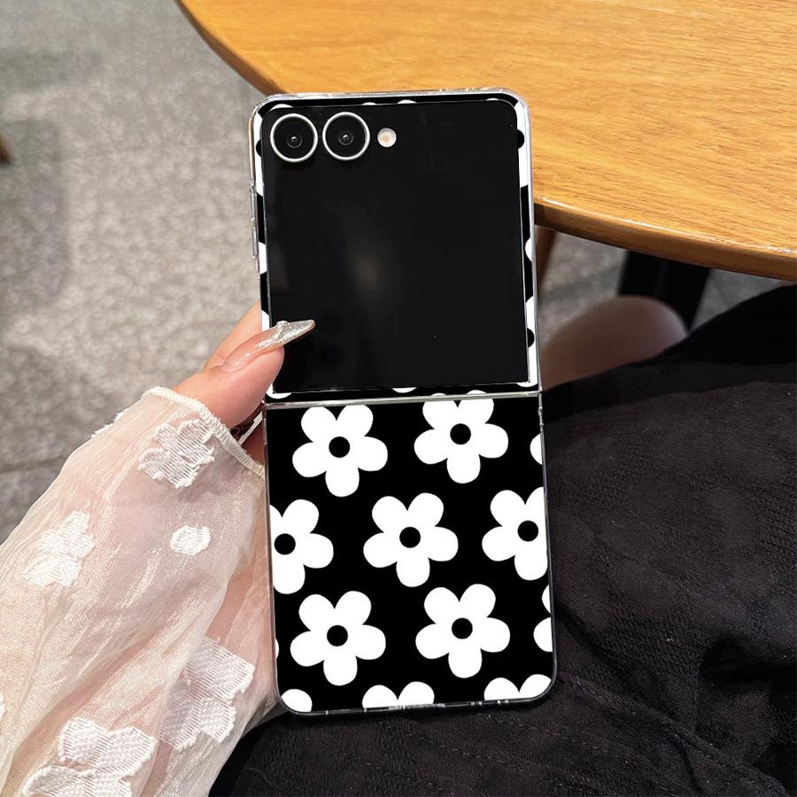 TEMU Case Suitable For For Galaxy Z Flip 7 5g 6 5 4 3 Flip6 Flip5 Flip4 Flip3 Phone Cover Fashion Flower Art