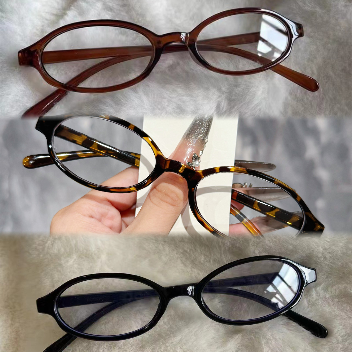 TEMU 3 stuks gemengde stijl dames bril met helder montuur - Geschikt voor feestjes, casual kleding en kledingaanvullingen, kleine bril met helder