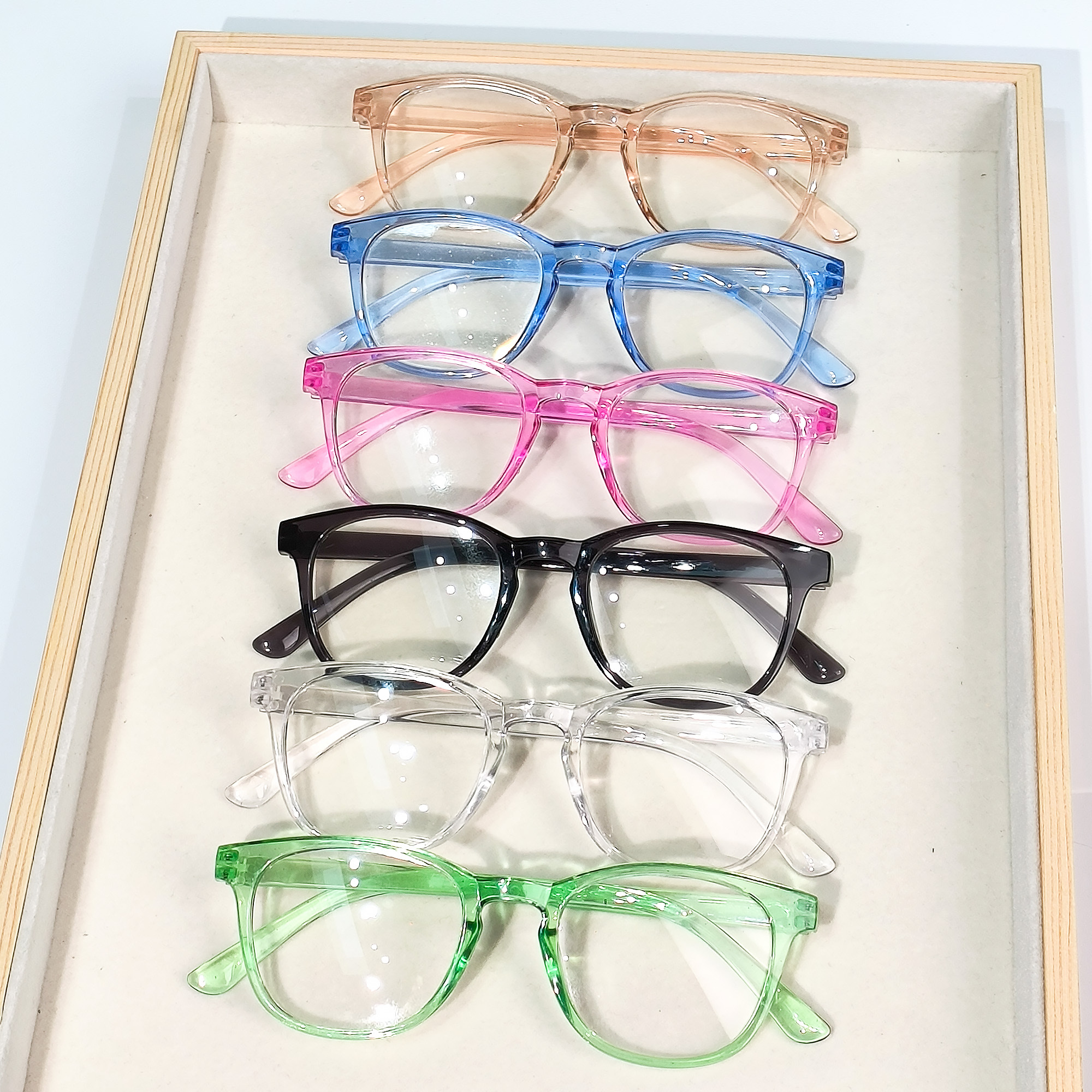 Image of 6pcs Cabecade Round Frame Glasses - Fashion Decorative Eyewear With 6 Color Options, Lightweight Plastic Frames For , Daily Wear & Style Accessories, Eyeglasses, Glasses