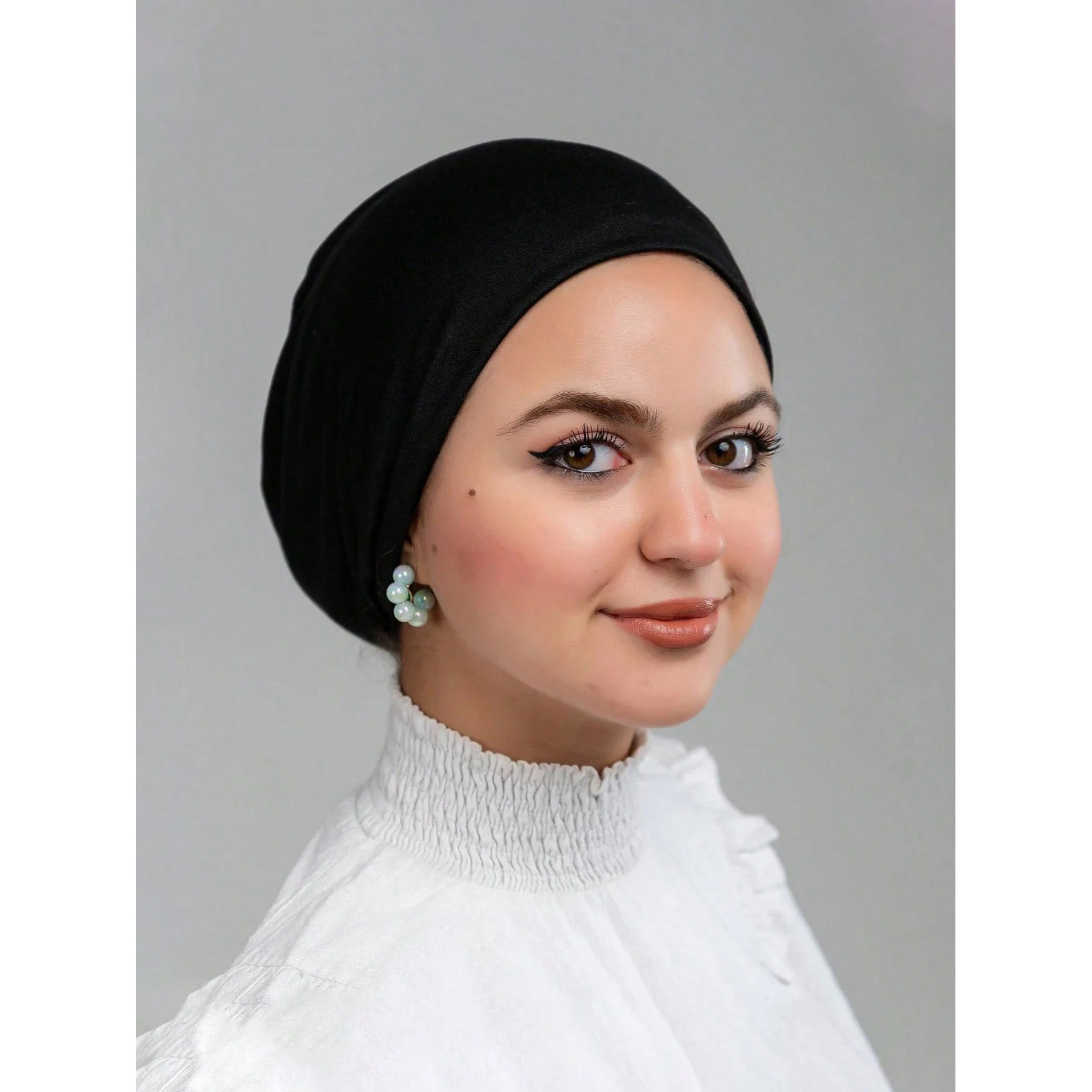 1pc Muslim Women's Daily Double-Layer Flat Top Base Cap for Prayer, Easy to Wear and Non-Slip, Suitable for Casual Daily Wear