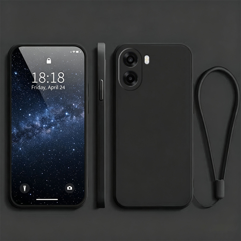 TEMU Phone Case - Phone Case For Oppo A6x, Matte Black Frosted Texture, Soft Flexible Anti-scratch Anti-fingerprint Anti-sweat Cover With Black