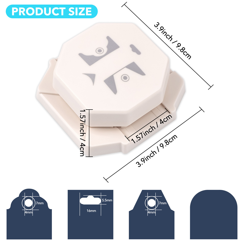 TEMU 4-in-1 Tag Punch For Paper Crafts; 4 Corner Punches 2 Designs Available For Business Cards, Invitations, Photos, Cards Making Scrapbooking