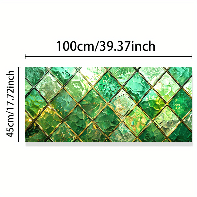 TEMU 2d Flat - 2d Flat - 1pc 2d Flat Surface, Green Diamond, Decorative Frost, Suitable For Living Room, Bedroom, Kitchen, Bathroom, Balcony, Office,