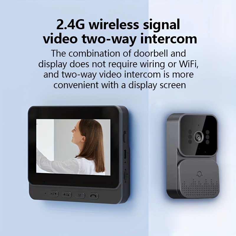 Wireless video doorbell, visual doorbell camera Wifi, HD video and  display real-time indoor monitoring, no apps, no network, image and video
