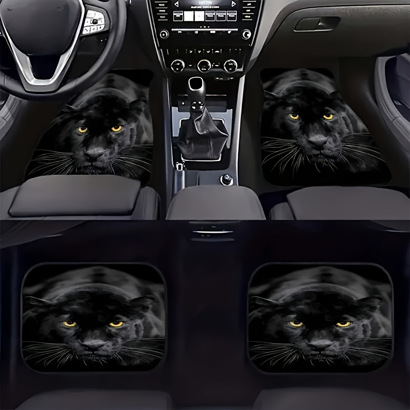 TEMU 4pcs Pattern Car Floor Mat, Absorbent, Easy To Clean, Washable, Durable And Wear-resistant Bottom Anti-slip All Season Use Car Floor Mat,