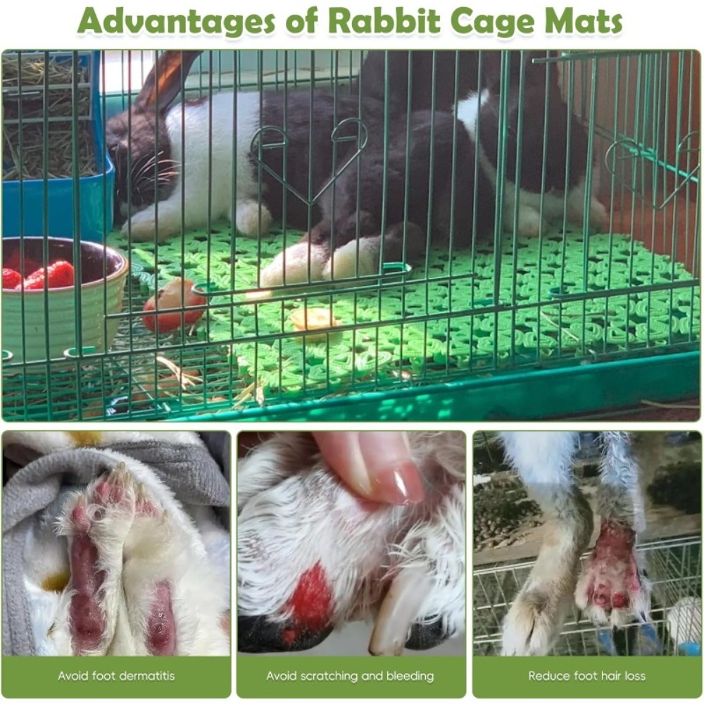 8pcs Interlocking Plastic Cage Mats for Small Pets