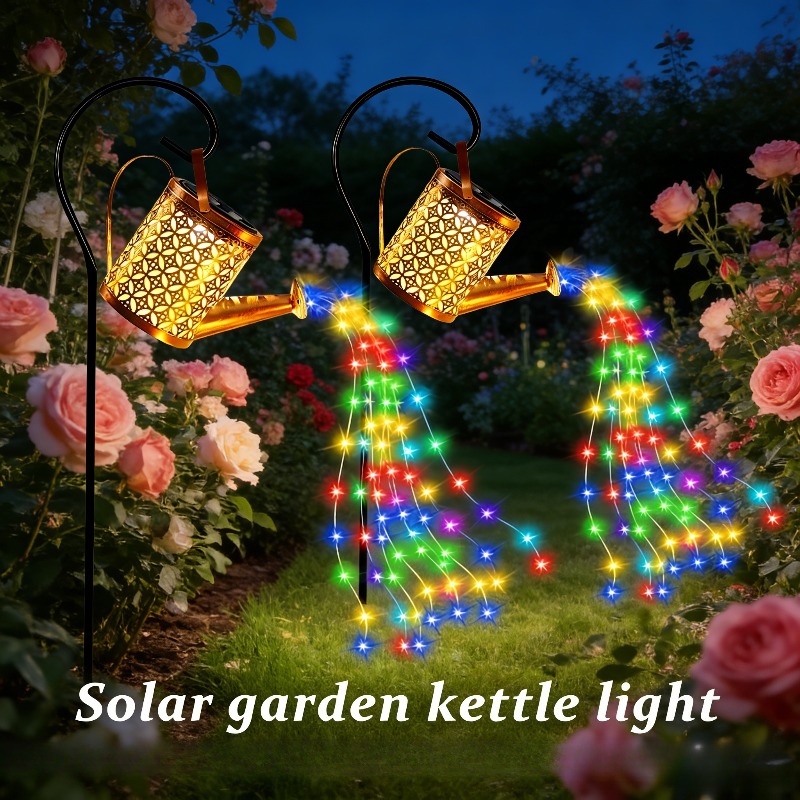 TEMU Ensemble de 2 pièces de lampes solaires pour , lumière chaude/colorée, extérieur, détection de lumière, mise /arrêt automatique, ensemble de 4
