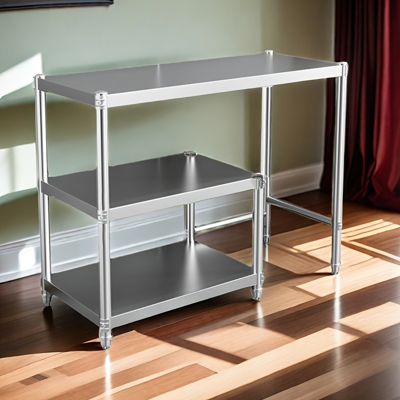 Heavy-Duty Stainless Steel Kitchen Storage Rack (Non-Food Contact) - 35.4 Inches X 31.5 Inches, Easy to Clean, Space-Saving Design - Durable Freestanding Structure for Organizing Various Kitchen Tools And Appliances
