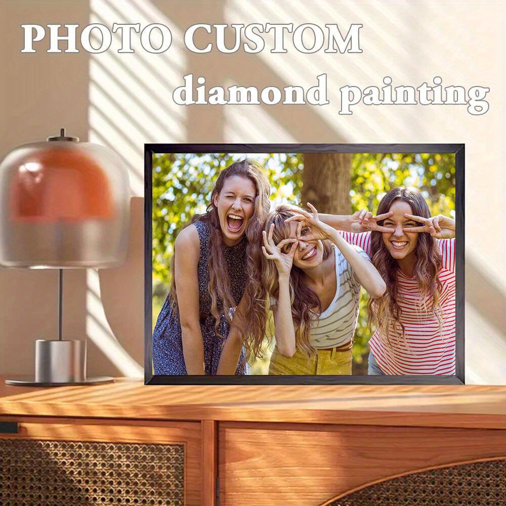 

Peinture de Diamant Personnalisée avec Photo en Mosaïque de Carrés et Ronds Complets, , Art Personnalisé avec Votre Photo