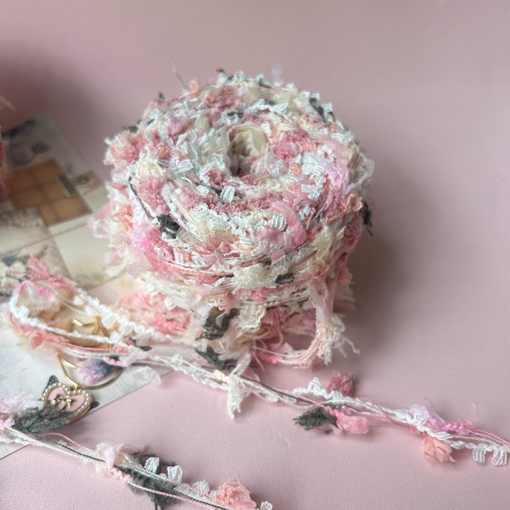 TEMU Fil 100 g/pièce mélangé à rose et multicolore pour crochet DIY, - Dentelle douce pour sacs au crochet, élastiques à cheveux, écharpes, chapeaux,