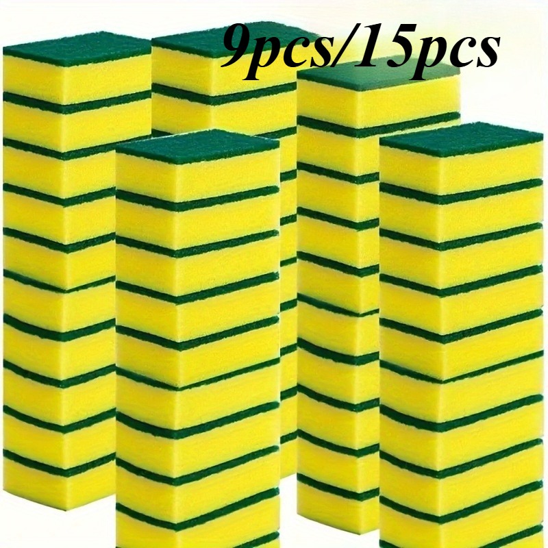 9/15pcs Kitchen Cleaning Sponges, Multi-Functional Dish Cloths, Dual-Sided Household Brushes, Premium Scratch-Free Super Absorbent Sponges for Home and Kitchen Use, Sponge For Washing Dishes, Kitchen Sponge, Kitchen And Home Utensil, Fiber For Washing Dishes, Kitchen Accessory, Sponges For Dishes