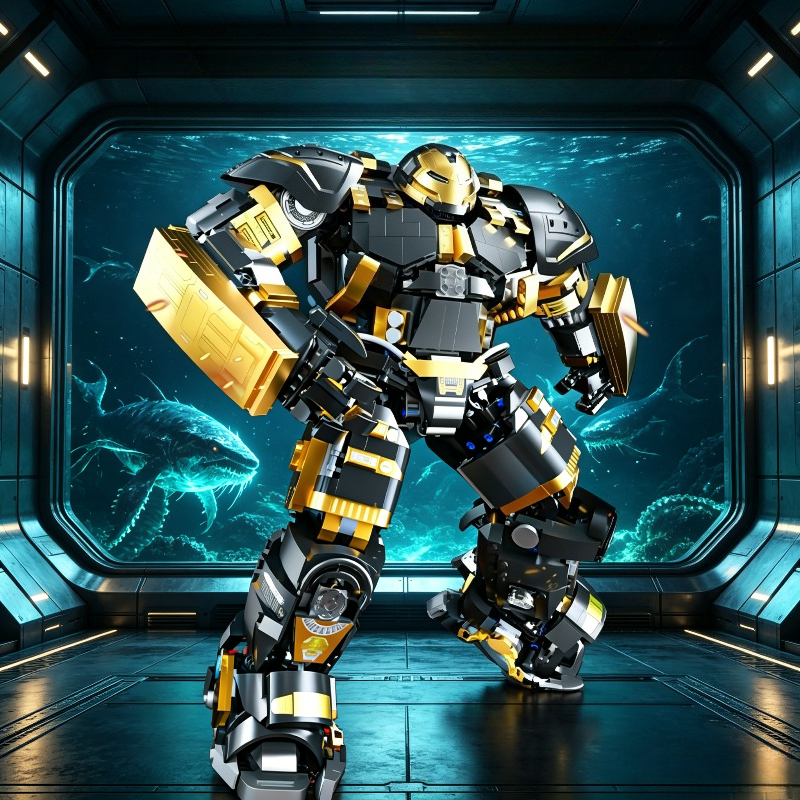 Golden Mecha Building Set, 2348pcs High-Difficulty Kit