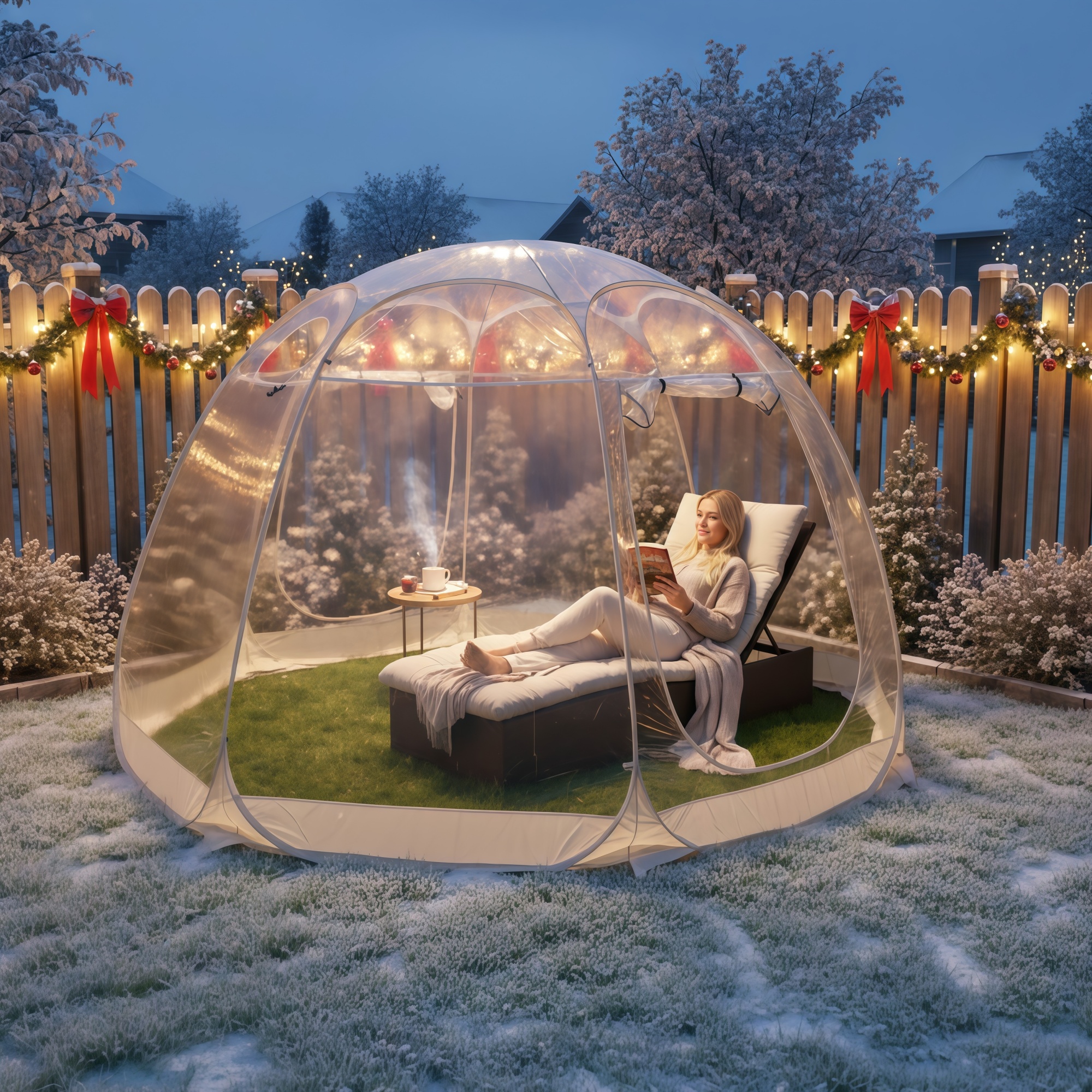   up bubble tent transparent pvc instant setup round dome tent with zippered door   outdoor camping shelter suitable for s backyard holiday parties