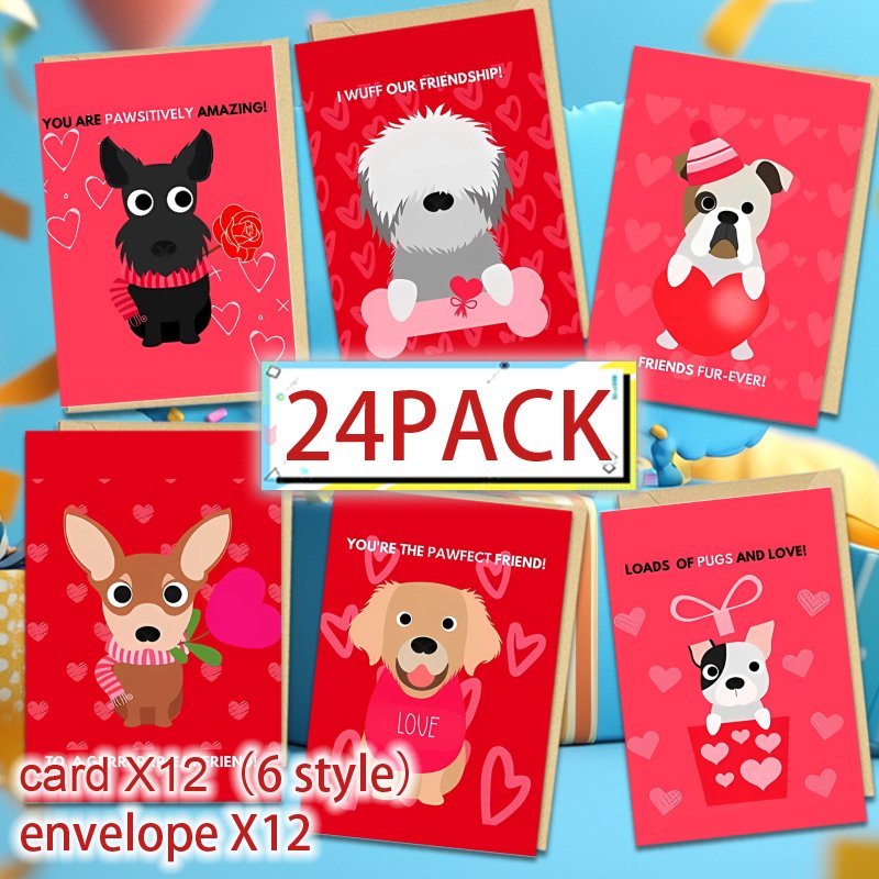 

24 's Day Greeting Envelopes - Assorted , , , New , Messages For , , And