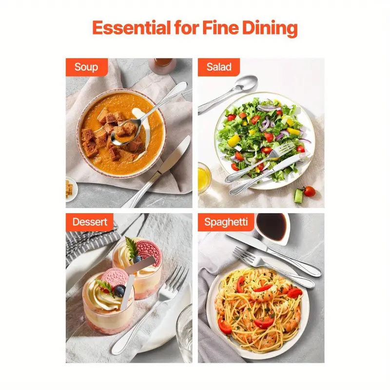 65pie silveryware set stainless steel cutlery flatware utensil kitchen for 12 Product details 5