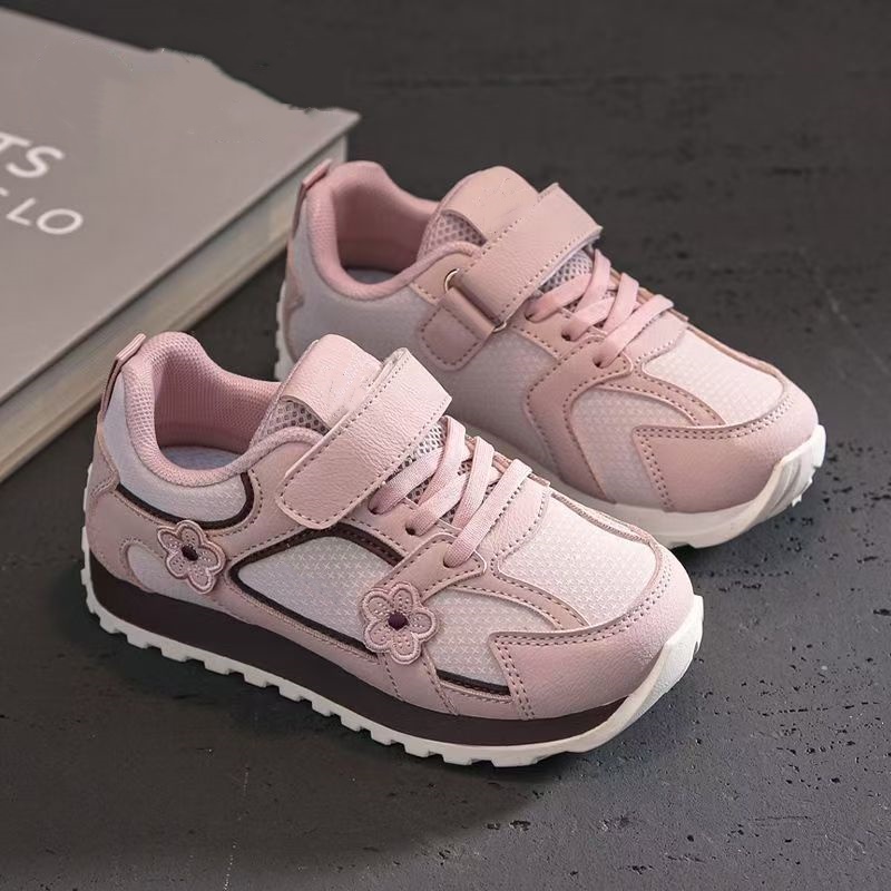 TEMU Children's Sneakers 2025 Mesh Girls' Sneakers Soft Sole Versatile Flower Decoration Casual Sneakers For Kids