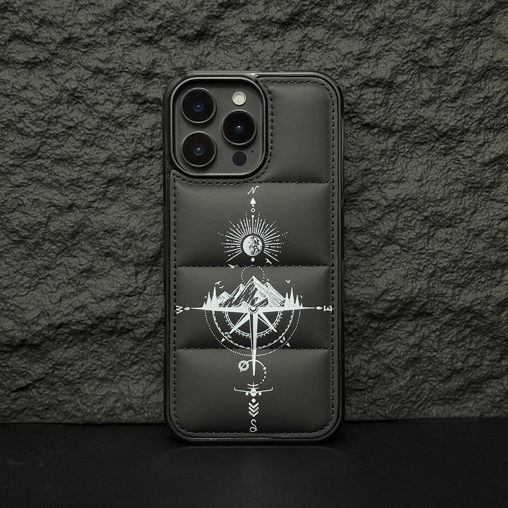 

Compass Design Case For Iphone Down Jacket Design For 12mini 13mini 15 14 13 12 11 Xr Xs Max 15plus Case Fashion Puffer Phone Case Soft Case 3d Material Phone Cases Anti Slip