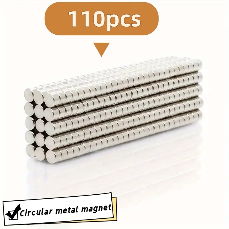 Image of 3* 2mm Magnets Neodymium Magnets, Round Magnets, Durable Discs, Metal Magnets Suitable For Reinforcement, Adsorption Force, Convenient Multi-functional Magnets Suitable For , Fashionable Suitable