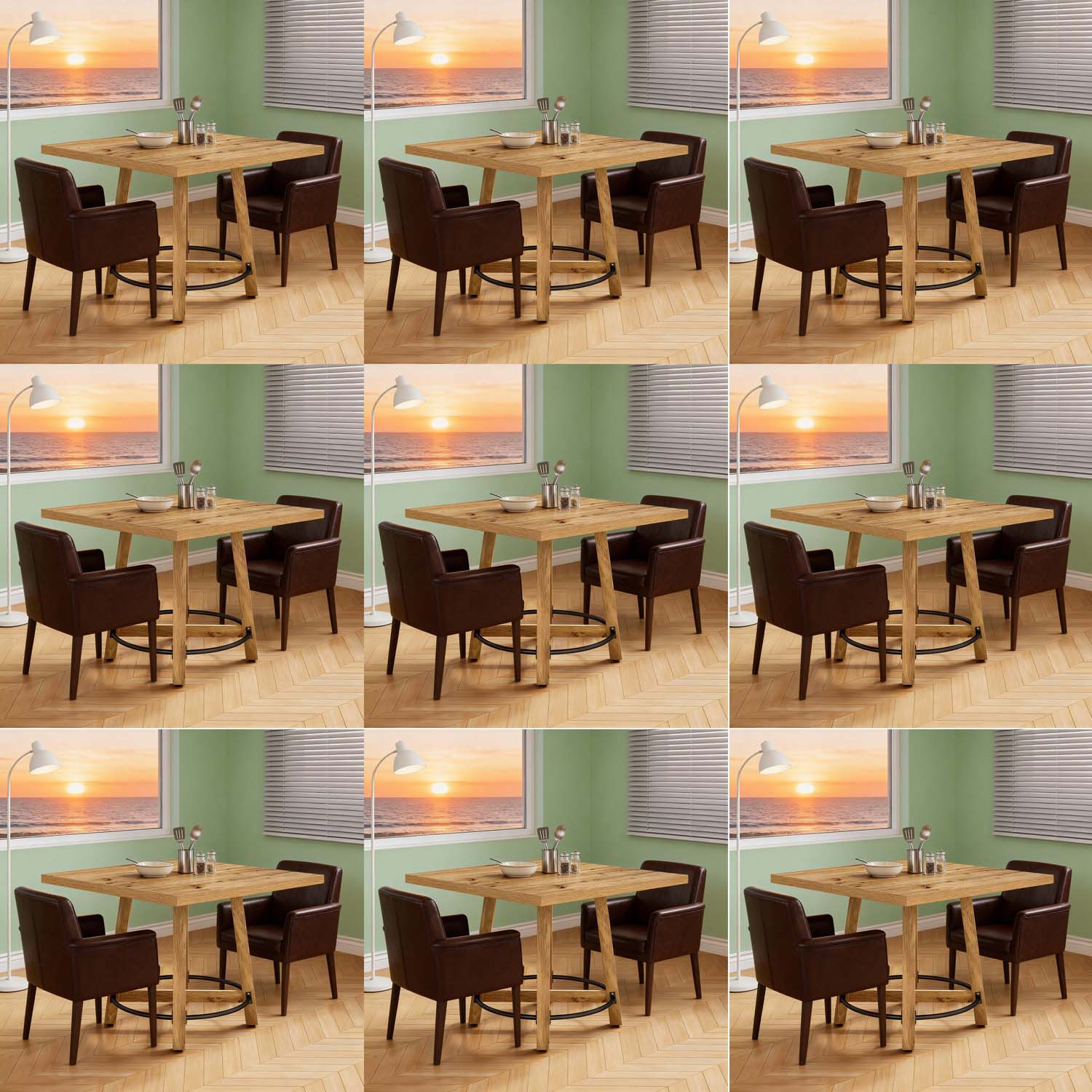 -inch Square Dining Table In Mid-century - A Table Ideal For Spaces, Accommodates Individuals, Elegant Brown And Black Home Essential