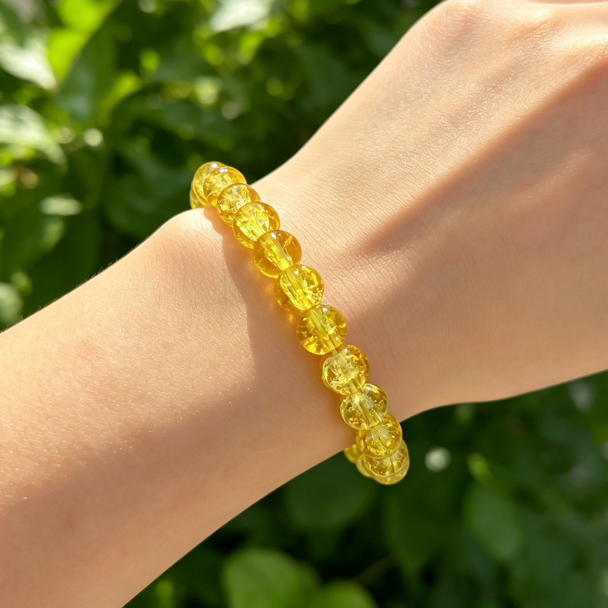 7pcs Fresh Icy Clear Floral Beaded Bracelet Set