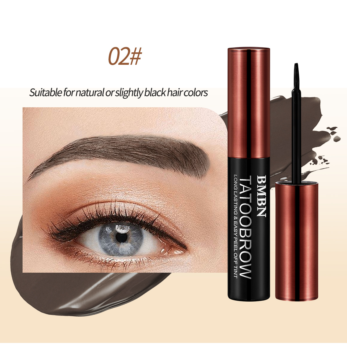 Image of 1pc Tearable Eyebrow Gel Men Women Semi-permanent Tattoo Waterproof Sweatproof Unwashable Long-lasting Non-fading Eyebrow Gel