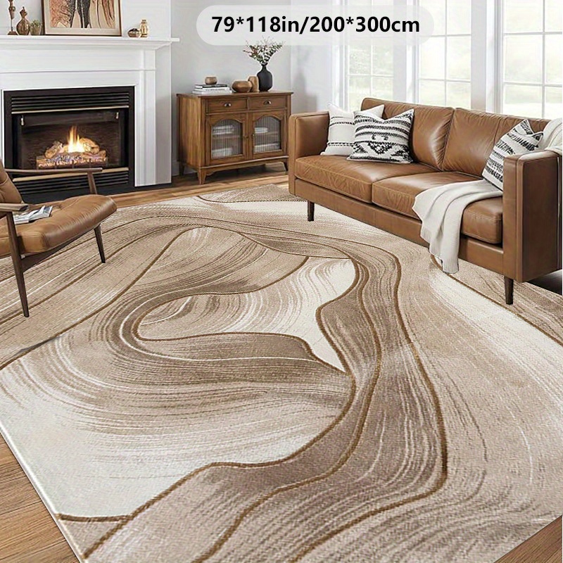 TEMU 1pc Of Large Area Rug Made Of Plush Velvet With 800 Grams Per , Featuring A Non-slip Dotted Plastic Bottom And A Patterned Design. This Rug Is
