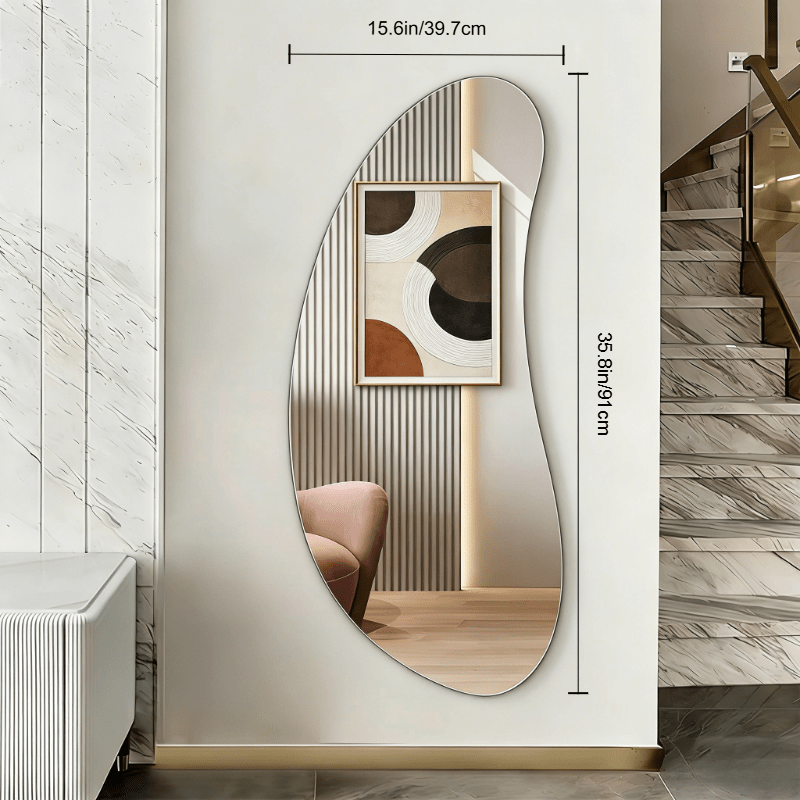 Frameless Acrylic Wall Mirror, Irregular Shaped Design