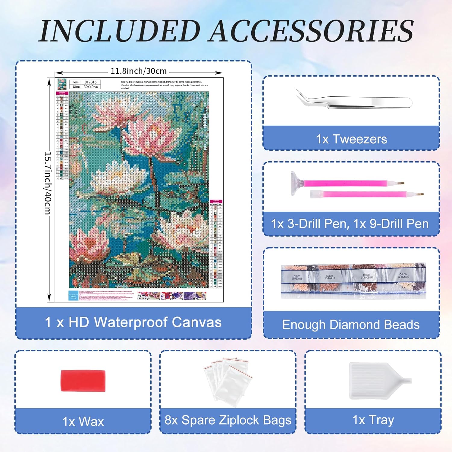Lotus Diamond Painting Pendant Insert Kit