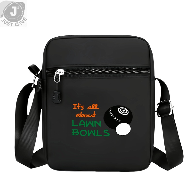 TEMU Lawn Bowls Crossbody Bag With Lawn Bowls Print - Suitable For Outdoor Sports & Daily Use, Casual Shoulder Bag For Bowls Enthusiasts, Stylish