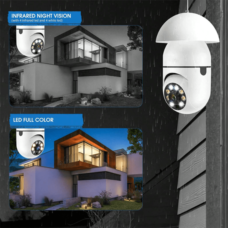 YIIOT Smart Light Bulb Security Camera с разъемом E27 - панорамный обзор 360°, поддержка WiFi, обнаружение движения, двусторонняя аудиосвязь, внутреннее видеонаблюдение, совместимость со смартфонами. Подробности 3