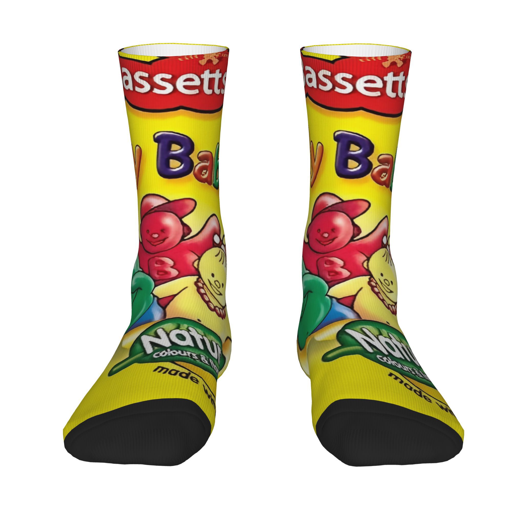 TEMU [2d Printing] Jelly Babies Design Unisex Mid-calf Socks, Breathable And Comfortable, Suitable For , Fashionable Hip-hop Style, Ideal Gift For