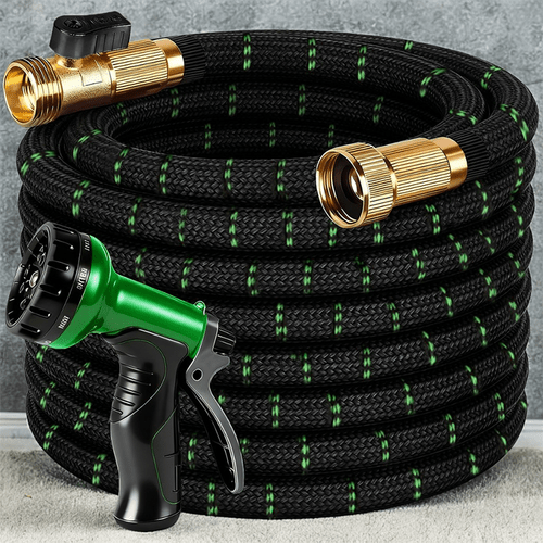 item picture garden hose household water pipe 10 kinds of spray hook and storage bag leak proof design wear resistant fabric and water pipe shut off suitable for garden irrigation courtyard lawn car rv outdoor use