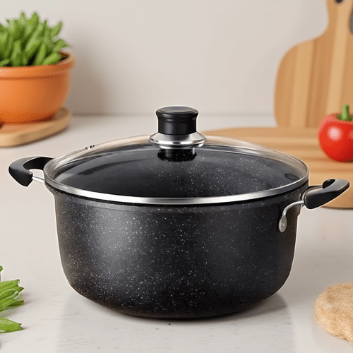 commercial home kitchen induction ready flat non stick pot dual purpose shallow 8 68 10 26 11 84inch wide base cookware for soup stew simmer ideal for restaurants catering kitchen