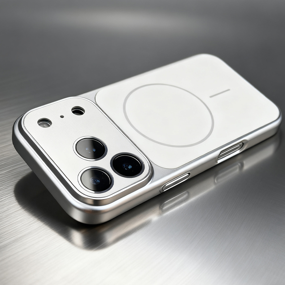 手机壳 - 奢华即时变形 17pro 磁吸无线充电手机壳，适用于 iphone 13   17 pro   全金属保护壳，相机镜头保护，哑光金属漆硬边框软后盖 商品详情 10