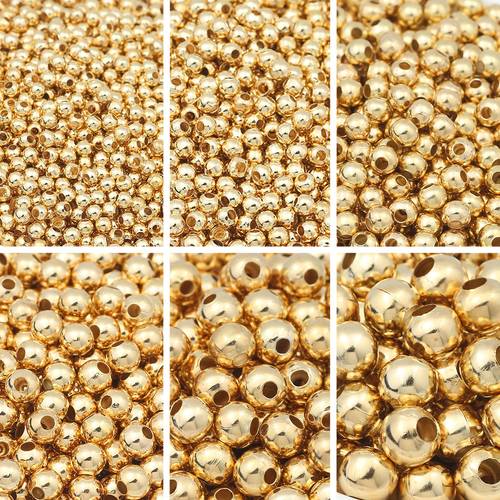 golden plated metal beads iron beads round loose beads 2 3 4 5 6 8 10mm kc golden non fading for bracelet necklace diy beading material earring pendant accessories vintage headwear accessories handmade hanging