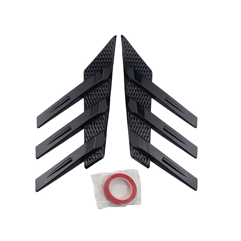 TEMU 2 Leaf Plates, Mudguard Hood Decoration, Intake Decoration, Car Side Blade Stickers, Exterior Accessories, Rear Decals, Ventilation Stickers
